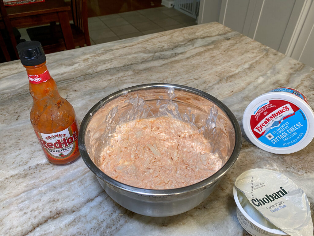 Healthy Buffalo chicken dip ingredients